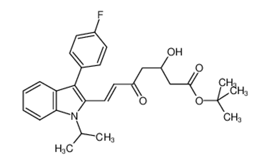 Picture of tert-Butyl (E)-7-[3'-(4''-fluorophenyl)-1'-methylethyl-indol-2'-yl]-3-hydroxy-5-oxo-6-heptenoate