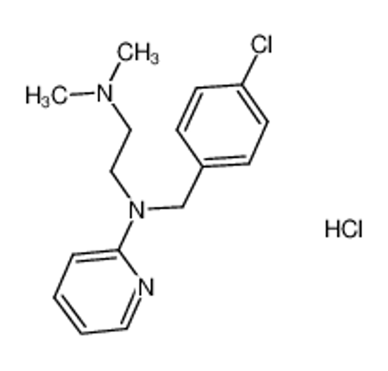 Picture of N'-[(4-chlorophenyl)methyl]-N,N-dimethyl-N'-pyridin-2-ylethane-1,2-diamine,hydrochloride