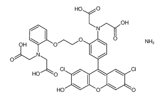 Picture of pentaazanium,2-[2-[2-[2-[bis(carboxylatomethyl)amino]-5-(2,7-dichloro-3-oxido-6-oxoxanthen-9-yl)phenoxy]ethoxy]-N-(carboxylatomethyl)-4-methylanilino]acetate