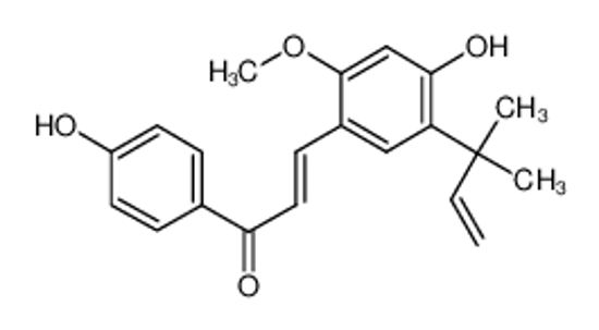 Picture of (E)-3-[4-hydroxy-2-methoxy-5-(2-methylbut-3-en-2-yl)phenyl]-1-(4-hydroxyphenyl)prop-2-en-1-one