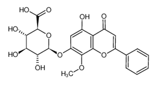 Изображение (2S,3S,4S,5R,6S)-3,4,5-trihydroxy-6-(5-hydroxy-8-methoxy-4-oxo-2-phenylchromen-7-yl)oxyoxane-2-carboxylic acid