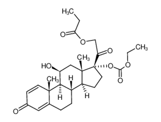 Picture of [2-(17-ethoxycarbonyloxy-11-hydroxy-10,13-dimethyl-3-oxo-7,8,9,11,12,14,15,16-octahydro-6H-cyclopenta[a]phenanthren-17-yl)-2-oxo-ethyl] propanoate