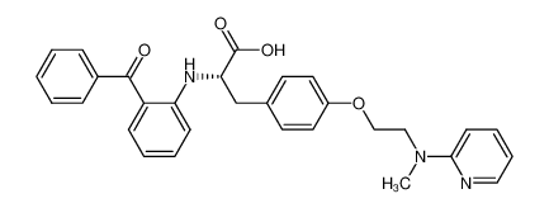 Picture of (2S)-2-(2-benzoylanilino)-3-[4-[2-[methyl(pyridin-2-yl)amino]ethoxy]phenyl]propanoic acid