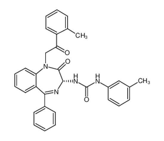 Picture of YM 022,(R)-N-[2,3-Dihydro-1-[2-(2-methylphenyl)-2-oxoethyl]-2-oxo-5-phenyl-1H-1,4-benzodiazepin-3-yl]-N'-(3-methylphenyl)-urea