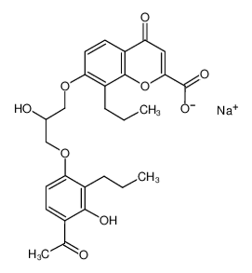 Picture of FPL 55712,7-[3-(4-Acetyl-3-hydroxy-2-propylphenoxy)-2-hydroxypropoxy]-4-oxo-8-propyl-4H-1-benzopyran-2-carboxylicacid