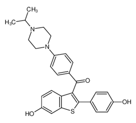 Picture of [6-hydroxy-2-(4-hydroxyphenyl)-1-benzothiophen-3-yl]-[4-(4-propan-2-ylpiperazin-1-yl)phenyl]methanone