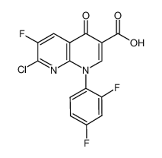 Picture of 7-chloro-1-(2,4-difluorophenyl)-6-fluoro-4-oxo-1,8-naphthyridine-3-carboxylic acid