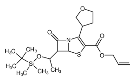 Picture of 6-[1-[(tert-Butyldimethylsilyl)oxy]ethyl]-7-oxo-3-(tetrahydro-3-furanyl)-4-thia-1-azabicyclo[3.2.0]hept-2-ene-2-carboxylic acid 2-propenyl ester