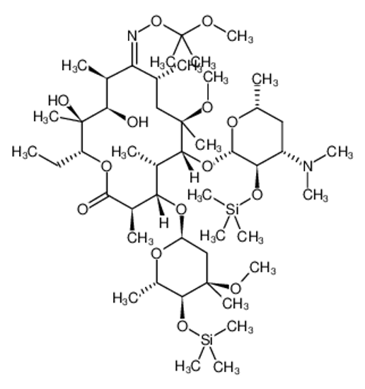Picture of 6-O-Methyl-2',4''-bis-O-(trimethylsilyl)erythromycin 9-[O-(1-ethoxy-1-methylethyl)oxime]