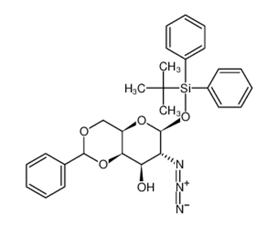 Picture of TERT-BUTYLDIPHENYLSILYL-2-AZIDO-4,6-O-BENZYLIDENE-2-DEOXY-β-D-GALACTOPYRANOSIDE