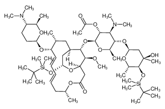 Picture of 2’-O-Acetyl-4’’-O-tert-butyldimethylsilylspiramycin I 3,18-(O-tert-Butyldimethylsilyl)acetal