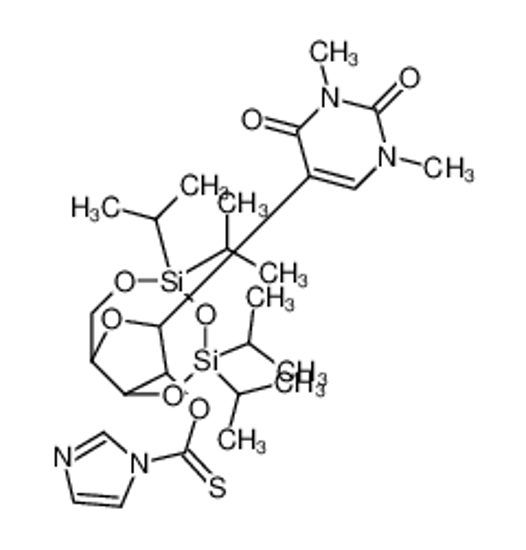 Picture of O-[8-(1,3-dimethyl-2,4-dioxopyrimidin-5-yl)-2,2,4,4-tetra(propan-2-yl)-6a,8,9,9a-tetrahydro-6H-furo[3,2-f][1,3,5,2,4]trioxadisilocin-9-yl] imidazole-1-carbothioate