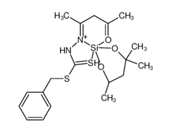 Picture of 2'-(benzylthio)-4,4,6,6',8'-pentamethyl-1',7'-dihydro-2l<sup>5</sup>,3'l<sup>4</sup>,5'l<sup>3</sup>-spiro[[1,3,2]dioxasilinane-2,4'-[1,3,4,2]thiadiazasilolo[2,3-b][1,3,2]oxazasilin]-9'-ium