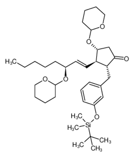 Picture of (2R,3R,4R)-2-[[3-[tert-butyl(dimethyl)silyl]oxyphenyl]methyl]-4-(oxan-2-yloxy)-3-[(3S)-3-(oxan-2-yloxy)oct-1-enyl]cyclopentan-1-one