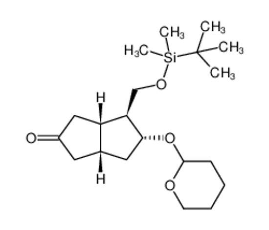 Picture of (3aS,4S,5R,6aR)-4-[[tert-butyl(dimethyl)silyl]oxymethyl]-5-(oxan-2-yloxy)-3,3a,4,5,6,6a-hexahydro-1H-pentalen-2-one