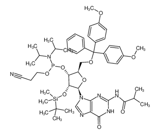 Picture of DMT-2'O-TBDMS-rG(ib) Phosphoramidite