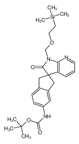 Picture of 2-Methyl-2-propanyl [(2R)-2'-oxo-1'-{[2-(trimethylsilyl)ethoxy]me thyl}-1,1',2',3-tetrahydrospiro[indene-2,3'-pyrrolo[2,3-b]pyridin ]-5-yl]carbamate