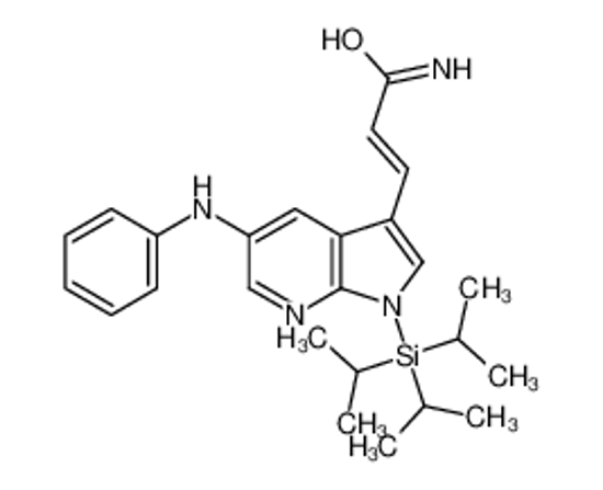 Picture of (E)-3-(5-anilino-1-triisopropylsilyl-pyrrolo[2,3-b]pyridin-3-yl)p rop-2-enamide