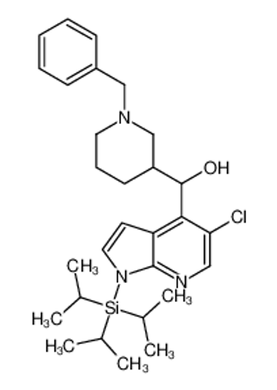 Picture of (1-benzyl-3-piperidyl)-(5-chloro-1-triisopropylsilyl-pyrrolo[2,3- b]pyridin-4-yl)methanol
