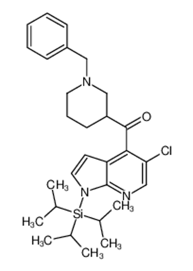 Picture of (1-benzyl-3-piperidyl)-(5-chloro-1-triisopropylsilyl-pyrrolo[2,3- b]pyridin-4-yl)methanone