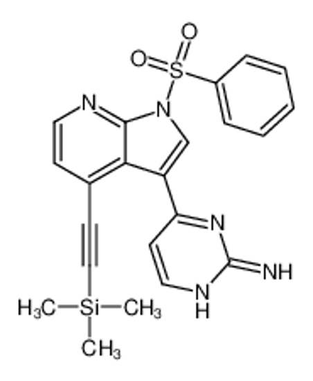 Picture of 4-{1-(Phenylsulfonyl)-4-[(trimethylsilyl)ethynyl]-1H-pyrrolo[2,3- b]pyridin-3-yl}-2-pyrimidinamine