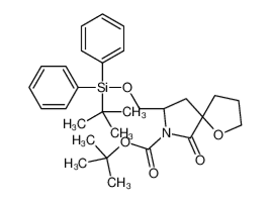 Picture of 2-Methyl-2-propanyl (5S,8S)-8-({[(2-methyl-2-propanyl)(diphenyl)s ilyl]oxy}methyl)-6-oxo-1-oxa-7-azaspiro[4.4]nonane-7-carboxylate