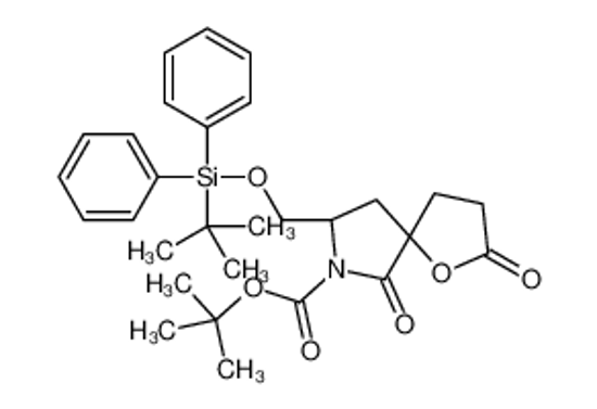 Picture of 2-Methyl-2-propanyl (5S,8S)-8-({[(2-methyl-2-propanyl)(diphenyl)s ilyl]oxy}methyl)-2,6-dioxo-1-oxa-7-azaspiro[4.4]nonane-7-carboxyl ate