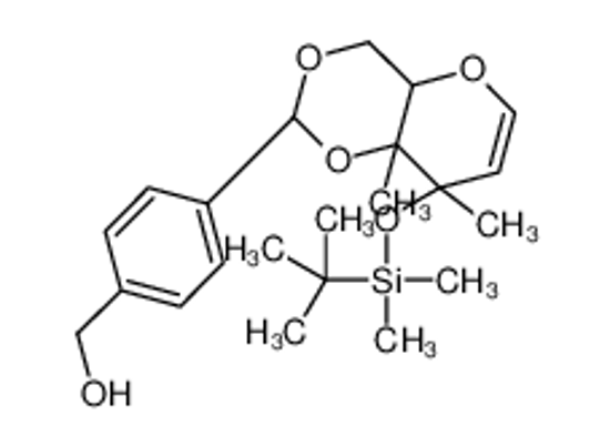 Picture of (2ξ)-2,6-Anhydro-5-deoxy-4-O-[dimethyl(2-methyl-2-propanyl)silyl] -1,3-O-[4-(hydroxymethyl)benzylidene]-3,4-di-C-methyl-D-threo-hex -5-enitol