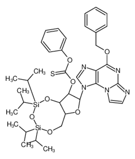 Picture of [(6aR,8R,9aS)-8-(4-phenylmethoxyimidazo[2,1-b]purin-1-yl)-2,2,4,4-tetra(propan-2-yl)-6a,8,9,9a-tetrahydro-6H-furo[3,2-f][1,3,5,2,4]trioxadisilocin-9-yl]oxy-phenoxymethanethione