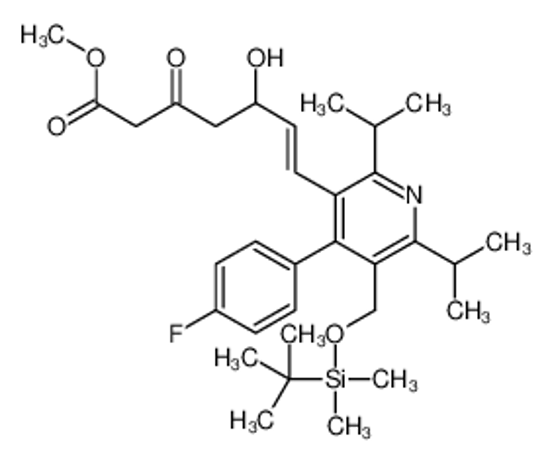 Изображение Methyl (6E)-7-[5-({[dimethyl(2-methyl-2-propanyl)silyl]oxy}methyl )-4-(4-fluorophenyl)-2,6-diisopropyl-3-pyridinyl]-5-hydroxy-3-oxo -6-heptenoate