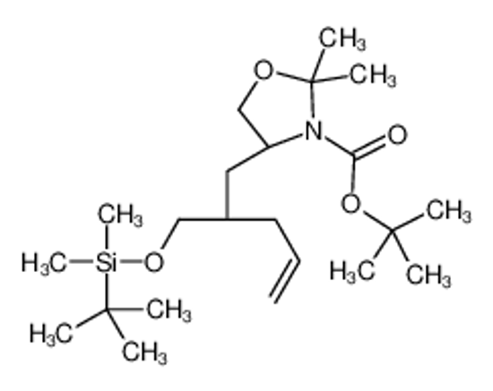 Picture of tert-butyl (4S)-4-[(2R)-2-[[tert-butyl(dimethyl)silyl]oxymethyl]pent-4-enyl]-2,2-dimethyl-1,3-oxazolidine-3-carboxylate
