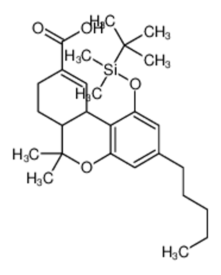 Picture of (6aR,10aR)-1-[tert-butyl(dimethyl)silyl]oxy-6,6-dimethyl-3-pentyl-6a,7,8,10a-tetrahydrobenzo[c]chromene-9-carboxylic acid