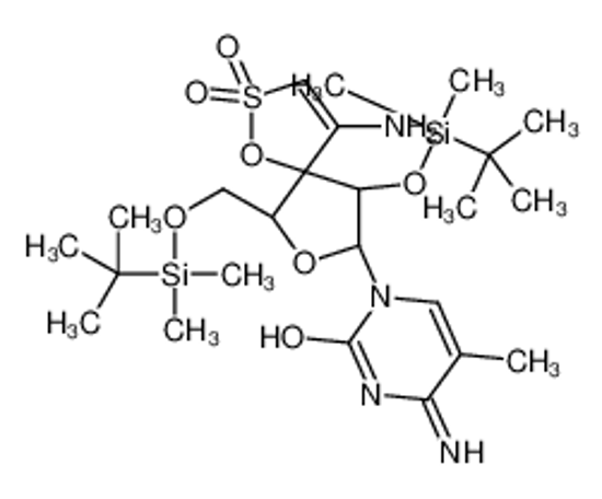 Imagem de 4-amino-1-[(6R,8R,9R)-4-amino-9-[tert-butyl(dimethyl)silyl]oxy-6-[[tert-butyl(dimethyl)silyl]oxymethyl]-2,2-dioxo-1,7-dioxa-2λ<sup>6</sup>-thiaspiro[4.4]non-3-en-8-yl]-5-methylpyrimidin-2-one