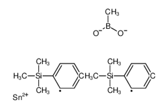 Picture of trimethyl-[4-[4-methyl-2-(4-trimethylsilylphenyl)-1,3,2,4-dioxastannaboretan-2-yl]phenyl]silane