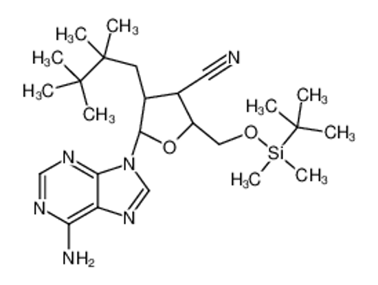 Imagem de (2S,3S,4R,5R)-5-(6-aminopurin-9-yl)-2-[[tert-butyl(dimethyl)silyl]oxymethyl]-4-(2,2,3,3-tetramethylbutyl)oxolane-3-carbonitrile