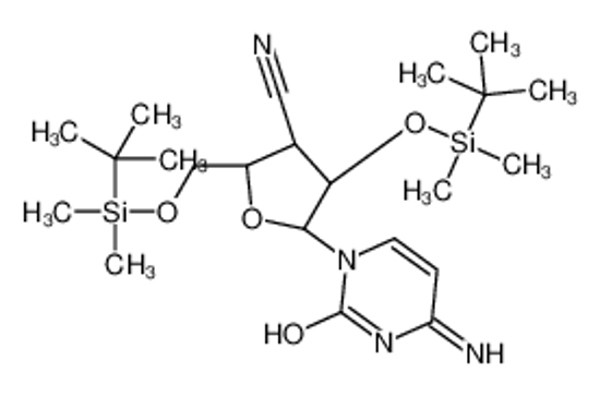 Изображение (2S,3R,4R,5R)-5-(4-amino-2-oxopyrimidin-1-yl)-4-[tert-butyl(dimethyl)silyl]oxy-2-[[tert-butyl(dimethyl)silyl]oxymethyl]oxolane-3-carbonitrile