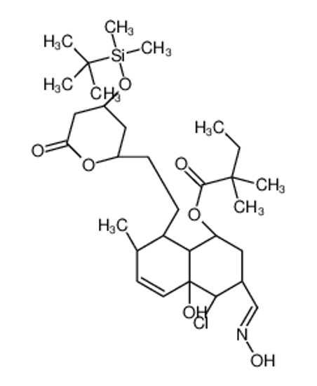 Picture of [(1S,3S,4S,4aS,7S,8S,8aS)-8-[2-[(2R,4R)-4-[tert-butyl(dimethyl)silyl]oxy-6-oxooxan-2-yl]ethyl]-4-chloro-4a-hydroxy-3-[(E)-hydroxyiminomethyl]-7-methyl-2,3,4,7,8,8a-hexahydro-1H-naphthalen-1-yl] 2,2-dimethylbutanoate