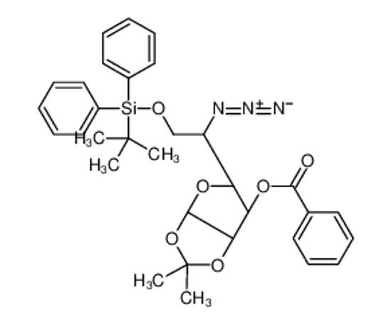 Picture of [(3aR,5R,6R,6aR)-5-[(1S)-1-azido-2-[tert-butyl(diphenyl)silyl]oxyethyl]-2,2-dimethyl-3a,5,6,6a-tetrahydrofuro[2,3-d][1,3]dioxol-6-yl] benzoate