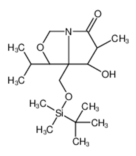 Picture of (1S,6R,7S,7aS)-7a-[[tert-butyl(dimethyl)silyl]oxymethyl]-7-hydroxy-6-methyl-1-propan-2-yl-1,3,6,7-tetrahydropyrrolo[1,2-c][1,3]oxazol-5-one