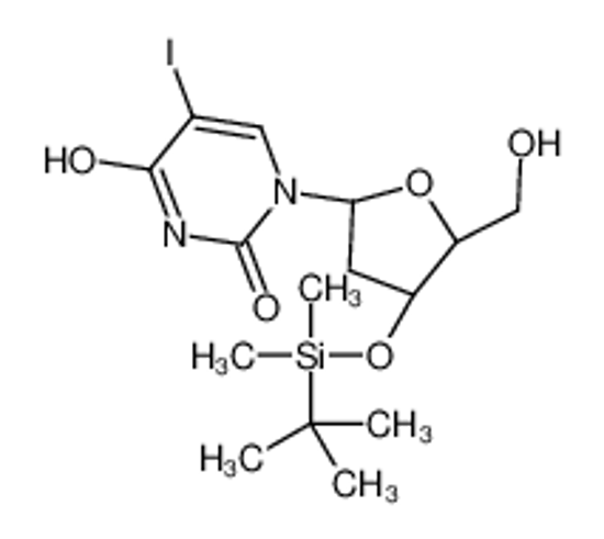 Picture of 1-[(2R,4S,5R)-4-[tert-butyl(dimethyl)silyl]oxy-5-(hydroxymethyl)oxolan-2-yl]-5-iodopyrimidine-2,4-dione