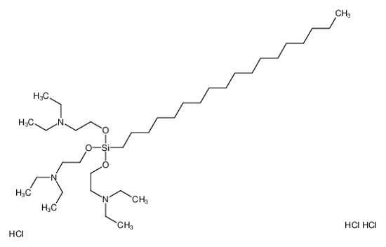 Picture of 2-[bis[2-(diethylamino)ethoxy]-octadecylsilyl]oxy-N,N-diethylethanamine,trihydrochloride