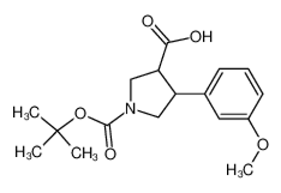 Изображение 4-(3-methoxyphenyl)-1-[(2-methylpropan-2-yl)oxycarbonyl]pyrrolidine-3-carboxylic acid