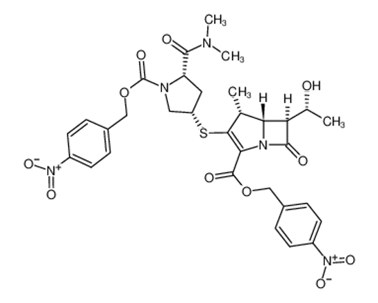 Picture of (4-nitrophenyl)methyl 3-[5-(dimethylcarbamoyl)-1-[(4-nitrophenyl)methoxycarbonyl]pyrrolidin-2-yl]sulfanyl-6-(1-hydroxyethyl)-4-methyl-7-oxo-1-azabicyclo[3.2.0]hept-2-ene-2-carboxylate