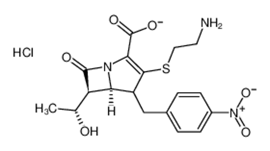 Picture of 3-(2-aminoethylsulfanyl)-6-(1-hydroxyethyl)-4-[(4-nitrophenyl)methyl]-7-oxo-1-azabicyclo[3.2.0]hept-2-ene-2-carboxylate,hydrochloride