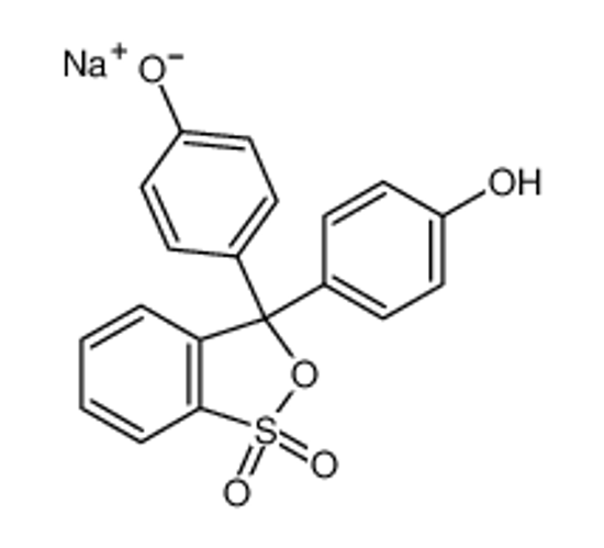 Picture of sodium,4-[3-(4-hydroxyphenyl)-1,1-dioxo-2,1λ<sup>6</sup>-benzoxathiol-3-yl]phenolate