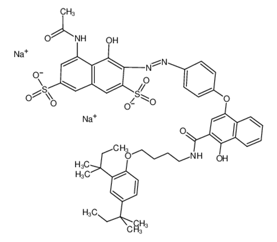 Picture of 5-ACETAMIDO-3-[4-[3-[4-(2,4-DI-T-PENTYLPHENOXY)BUTYLCARBAMOYL]-4-HYDROXY-1-NAPHTHYLOXY]PHENYLAZO]-4-HYDROXY-2,7-NAPHTHALENEDISULFONIC ACID DISODIUM SALT