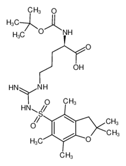 Picture of (2R)-5-[[amino-[(2,2,4,6,7-pentamethyl-3H-1-benzofuran-5-yl)sulfonylamino]methylidene]amino]-2-[(2-methylpropan-2-yl)oxycarbonylamino]pentanoic acid