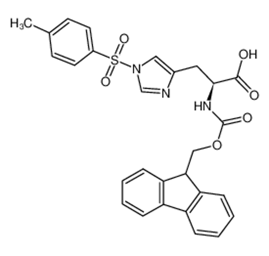 Imagem de (2S)-2-(9H-fluoren-9-ylmethoxycarbonylamino)-3-[1-(4-methylphenyl)sulfonylimidazol-4-yl]propanoic acid