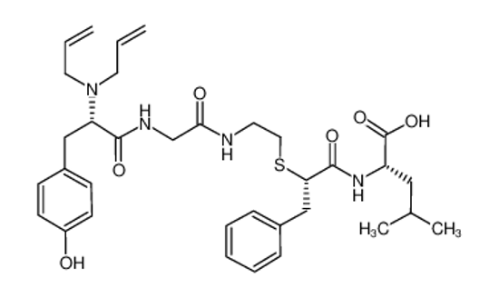 Picture of (2S)-2-[[(2S)-2-[2-[[2-[[(2S)-2-[bis(prop-2-enyl)amino]-3-(4-hydroxyphenyl)propanoyl]amino]acetyl]amino]ethylsulfanyl]-3-phenylpropanoyl]amino]-4-methylpentanoic acid