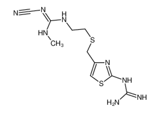 Picture of 1-cyano-3-[2-[[2-(diaminomethylideneamino)-1,3-thiazol-4-yl]methylsulfanyl]ethyl]-2-methylguanidine